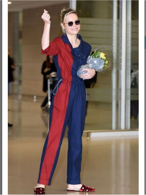 MONSE Two-Tone Colorblock Cotton Jumpsuit Navy Blue Red Sz 4 NWT